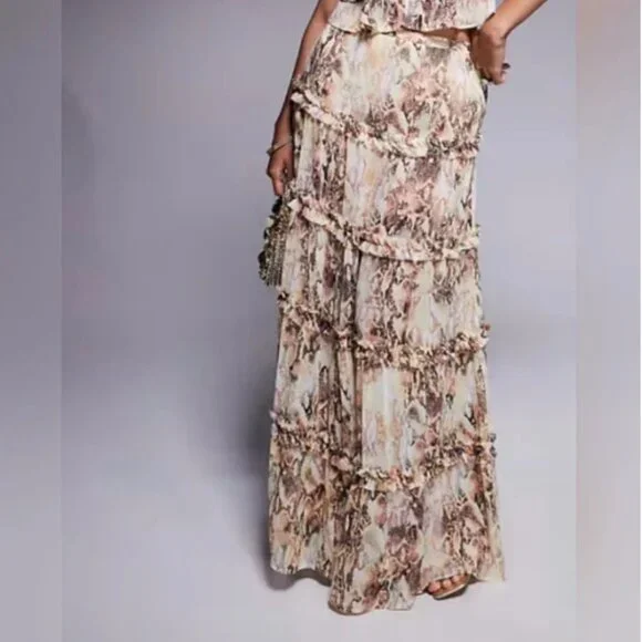 Anthropologie NWT AFRM maxi Ruffled Skirt. size XL New with tag - Picture 1 of 6